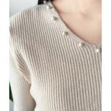 フェイクパールベルスリーブリブニット ニット トップス | Amulet | 詳細画像31 