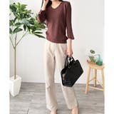 フェイクパールベルスリーブリブニット ニット トップス | Amulet | 詳細画像4 