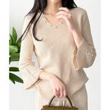 フェイクパールベルスリーブリブニット ニット トップス | Amulet | 詳細画像6 