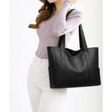 ブラック | ソフトタッチフェイクレザートートバッグ レディース 肩掛け | Amulet