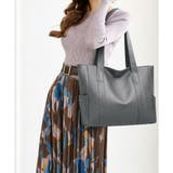 グレー | ソフトタッチフェイクレザートートバッグ レディース 肩掛け | Amulet