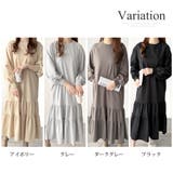 ティアードカットソーロングワンピース レディース 長袖 | Amulet | 詳細画像5 