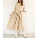 アイボリー | ウエスト切替ロングワンピース レディース 長袖 | Amulet