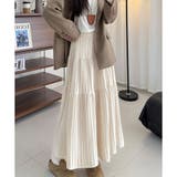 アイボリー | ティアードプリーツロングスカート レディース マキシ丈 | Amulet
