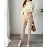 ダブルボタンタックスラックスパンツ レディース テーパード | Amulet | 詳細画像3 