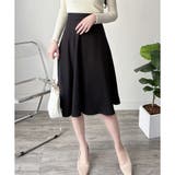 ブラック | ひざ丈Aラインスカート スカート フレアシルエット | Amulet