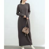 ダークグレー | 裏起毛ストレートロングワンピース レディース カジュアル | Amulet