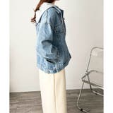 フード付きデニムライクジャケット レディース カジュアル | Amulet | 詳細画像10 