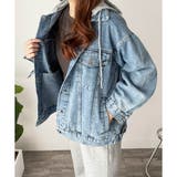 フード付きデニムライクジャケット レディース カジュアル | Amulet | 詳細画像16 