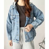 フード付きデニムライクジャケット レディース カジュアル | Amulet | 詳細画像18 