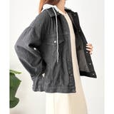 フード付きデニムライクジャケット レディース カジュアル | Amulet | 詳細画像25 