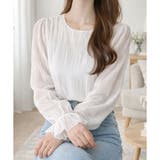 シアーシャーリングフリルブラウス プリーツ シフォン | Amulet | 詳細画像2
