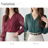 シアーVネックブラウス シフォン 透け感 | Amulet | 詳細画像5