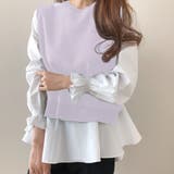 ニットベスト付きブラウス オフィス シンプル シャツ 秋 冬 レディース | Amulet | 詳細画像12 