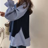 ニットベスト付きブラウス オフィス シンプル シャツ 秋 冬 レディース | Amulet | 詳細画像15 