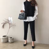 ニットベスト付きブラウス オフィス シンプル シャツ 秋 冬 レディース | Amulet | 詳細画像19 