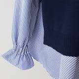 ニットベスト付きブラウス オフィス シンプル シャツ 秋 冬 レディース | Amulet | 詳細画像26 