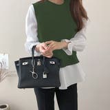 ニットベスト付きブラウス オフィス シンプル シャツ 秋 冬 レディース | Amulet | 詳細画像4 