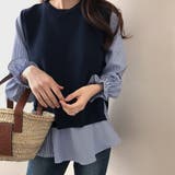 ニットベスト付きブラウス オフィス シンプル シャツ 秋 冬 レディース | Amulet | 詳細画像8 