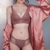 ブラウン | チャームデザインブラジャー＆ショーツ レディース セット商品 | Amulet
