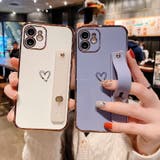 スマホケース ノーマルカラーセンターハートサイドバンド付きiPhoneケース | marcydorn | 詳細画像2