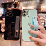 スマホケース ノーマルカラーセンターハートサイドバンド付きiPhoneケース | marcydorn | 詳細画像3