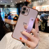 パープル | スマホケース ノーマルカラーセンターハートサイドバンド付きiPhoneケース | marcydorn
