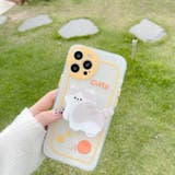 グレー | スマホケース もち猫バンカーリング iPhoneケース | marcydorn