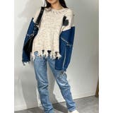 デニム切り替えニット セーター ダメージ加工 トップス | marcydorn | 詳細画像13