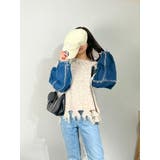 デニム切り替えニット セーター ダメージ加工 トップス | marcydorn | 詳細画像17