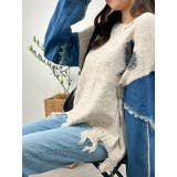 デニム切り替えニット セーター ダメージ加工 トップス | marcydorn | 詳細画像25