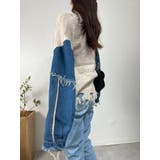 デニム切り替えニット セーター ダメージ加工 トップス | marcydorn | 詳細画像29