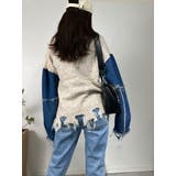 デニム切り替えニット セーター ダメージ加工 トップス | marcydorn | 詳細画像31