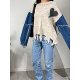 デニム切り替えニット セーター ダメージ加工 トップス | marcydorn | 詳細画像34