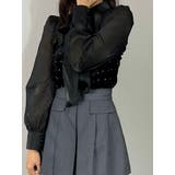 ベロアライクシアービジューブラウス シャツ リボン | marcydorn | 詳細画像9