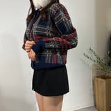 チェックカーディガン ラウンドネック アルパカウール ニットセーター | marcydorn | 詳細画像11 