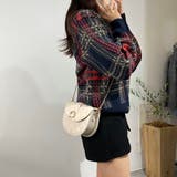 チェックカーディガン ラウンドネック アルパカウール ニットセーター | marcydorn | 詳細画像12 