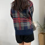 チェックカーディガン ラウンドネック アルパカウール ニットセーター | marcydorn | 詳細画像17 