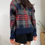 チェックカーディガン ラウンドネック アルパカウール ニットセーター | marcydorn | 詳細画像19 