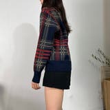 チェックカーディガン ラウンドネック アルパカウール ニットセーター | marcydorn | 詳細画像20 