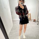 チェックカーディガン ラウンドネック アルパカウール ニットセーター | marcydorn | 詳細画像26 