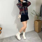 チェックカーディガン ラウンドネック アルパカウール ニットセーター | marcydorn | 詳細画像3 