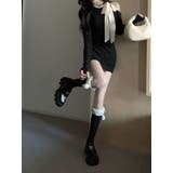 ネックホワイトリボンブラックワンピース | marcydorn | 詳細画像17 