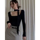 ブラック | ネックリボンニット | marcydorn