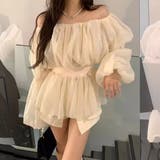 ベージュ | シフォンオフショルブラウス | marcydorn