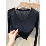 ブラック | シースルーショート丈カーディガン | marcydorn
