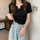 Vネックサイドギャザートップス | marcydorn | 詳細画像10