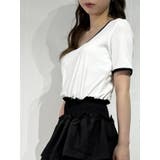 スクエアネック×配色パイピングTシャツ | marcydorn | 詳細画像14