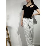 アシンメトリースリット クロップドTシャツ | marcydorn | 詳細画像27
