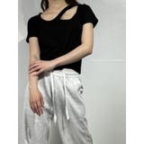 アシンメトリースリット クロップドTシャツ | marcydorn | 詳細画像28